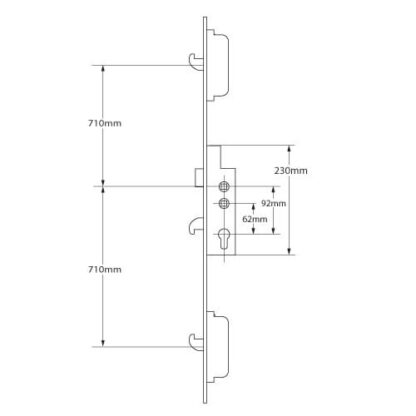 Ingenious Latch 3 Hooks Double Spindle Multipoint Door Lock - Image 2