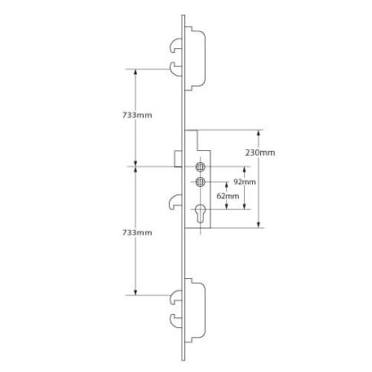 Ingenious Duplex Latch 5 Hooks Double Spindle Multipoint Door Lock - Image 2