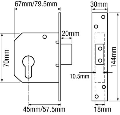 Union L2144 Euro Mortice Deadlock - Image 2