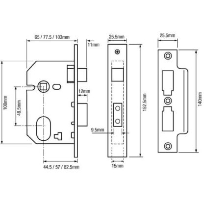 Union L2241 Oval Mortice Sashlock - Image 2