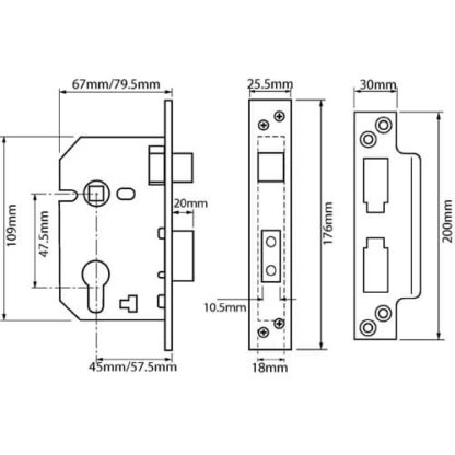 Union L2244 Euro Mortice Sashlock - Image 2