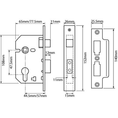 Union L2249 Euro Mortice Sashlock - Image 2