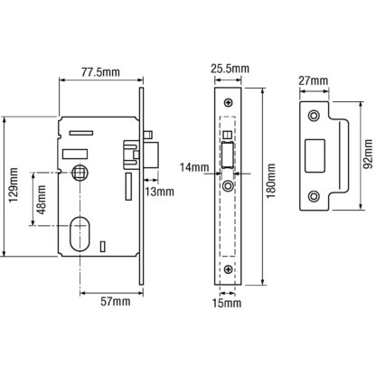 Union L2341 Oval Mortice Nightlatch - Image 2