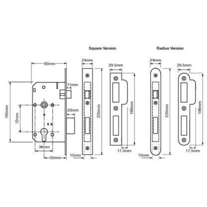 Union L2C21 Euro Mortice Sashlock - Image 2