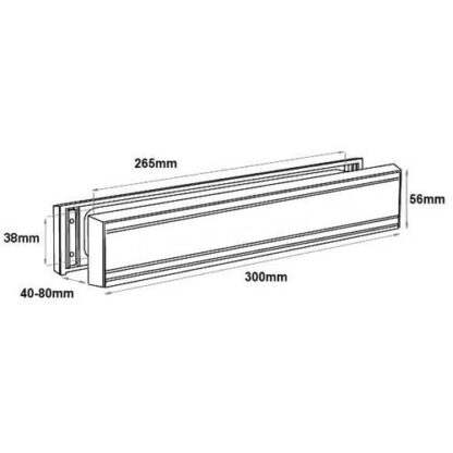 Paddock Slimline 12" Telescopic Letterplate for UPVC Doors - 40-80mm - Image 2