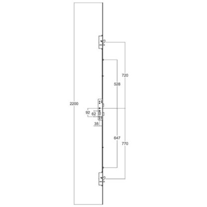 Lockmaster Latch Deadbolt 2 Hooks 2 Anti Lift Pins 2 Rollers Lift Lever or Double Spindle Multipoint Door Lock - Option 1 (top hook to spindle = 720mm) - Image 2