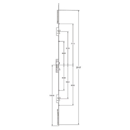Lockmaster Latch 3 Hooks 2 Anti Lift Pins 4 Rollers Double Spindle Multipoint Door Lock - Image 2