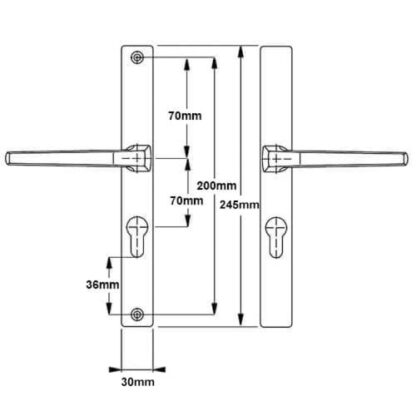 Hoppe Frankfurt Lever Lever UPVC Multipoint Door Handles -  70mm PZ Unsprung 200mm Screw Centres - Image 4