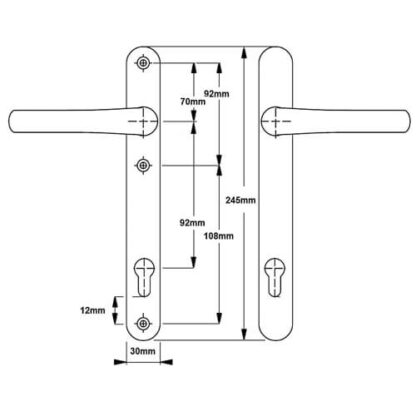 Hoppe Atlanta Lever Lever UPVC Multipoint Door Handles -  92mm PZ Unsprung 200mm Screw Centres - Image 5