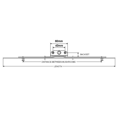 Maco Inline Window Espagnolette - 22mm Backset Mushroom Cams - Image 2