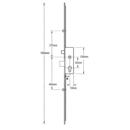 Maco G-TS Latch Deadbolt 2 Rollers Lift Lever Multipoint Door Lock - Extendable Version - Image 2