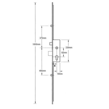 Maco G-TS Latch Deadbolt 2 Rollers Lift Lever Multipoint Door Lock - Extendable Version - Image 8
