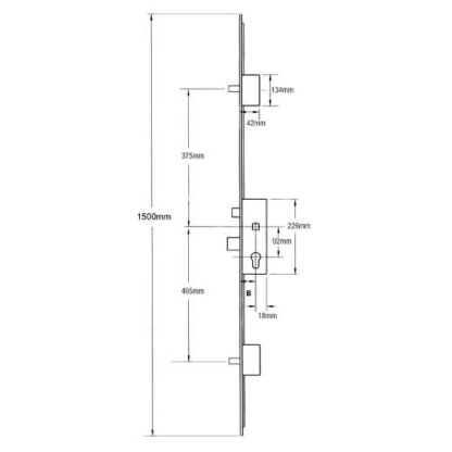 Maco Latch Deadbolt 2 Pins Lift Lever Multipoint Door Lock - Image 2