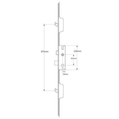 Maco Latch Deadbolt and 2 Hooks Multipoint Door Lock - Image 2