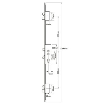 Millenco Mantis 3 Latch 3 Hooks 2 Deadbolts Double Spindle Multipoint Door Lock - Image 2