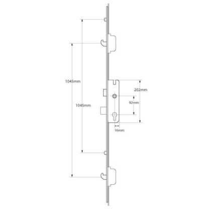 Maco C-TS Latch Deadbolt 2 Rollers 2 Hooks Multipoint Door Lock - Master French Door Lock Section - Image 2