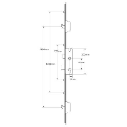 Maco C-TS Latch Deadbolt 4 Rollers 2 Hooks Split Spindle Multipoint Door Lock - Image 2