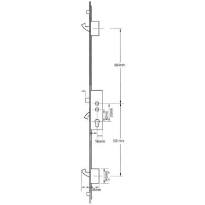 Securistyle Latch 3 Hooks 2 Rollers Double Spindle Multipoint Door Lock - Option 2 - Image 2