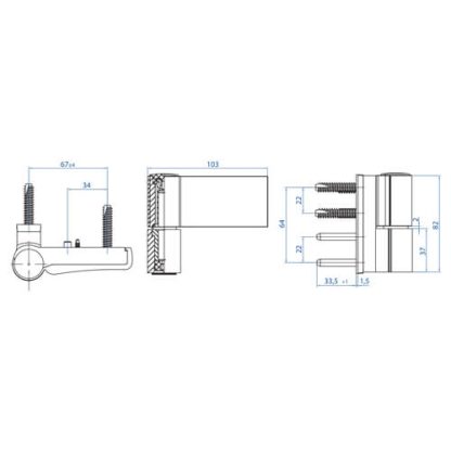 Haps P800 Series Flag Hinge for UPVC Doors - Image 2