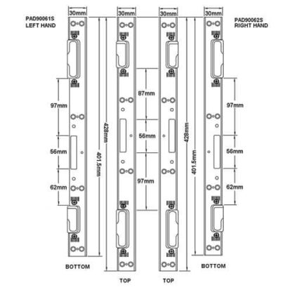 Lockmaster UPVC 2 Rollers Hookbolt Keep Set