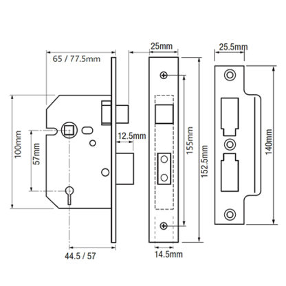 Yale PM320 3 Lever Mortice Sashlock - Image 2