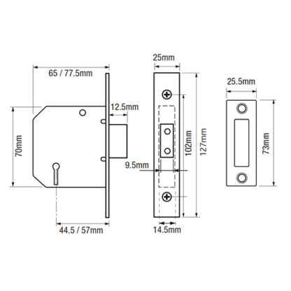 Yale PM322 3 Lever Mortice Deadlock - Image 2