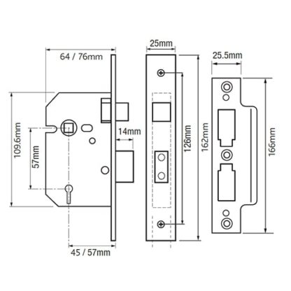 Yale PM550 Non British Standard 5 Lever Mortice Sashlock - Image 2