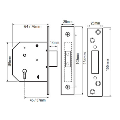 Yale PM552 Non British Standard 5 Lever Mortice Deadlock - Image 2