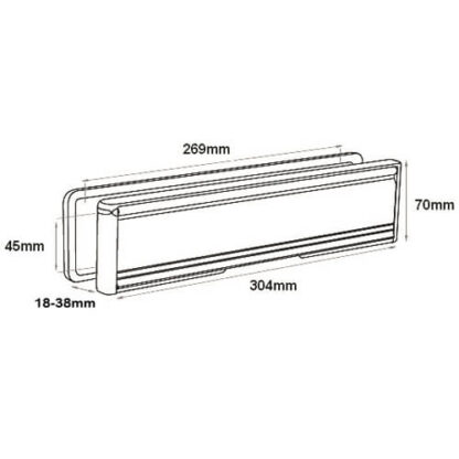 Yale Contura 12" Telescopic Letterplate for UPVC Doors - 20-40mm - Image 2