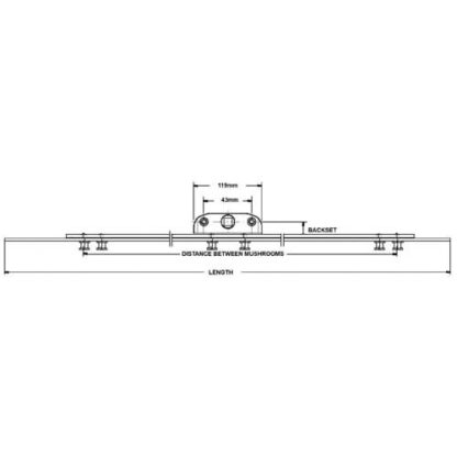 Maco Rail Inline Espags With Mushrooms 22mm Backset - Image 2