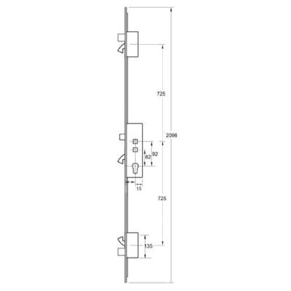 Safeware Latch 3 Hooks 2 Deadbolts Double Spindle Multipoint Door Lock - Image 2