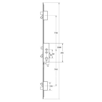 Safeware Latch 3 Hooks 2 Deadbolts Double Spindle Multipoint Door Lock - Image 8