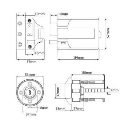 Ingersoll SC71 Deadbolt Rim Nightlatch (Inward opening doors) - Image 9