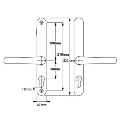 Hoppe Fullex Lever Lever UPVC Multipoint Door Handles -  With Snib 68mm PZ Sprung 215mm Screw Centres - Image 4