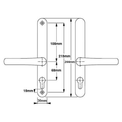 Hoppe/Fullex Lever Lever UPVC Multipoint Door Handles -  68mm PZ Sprung 215mm Screw Centres - Image 7