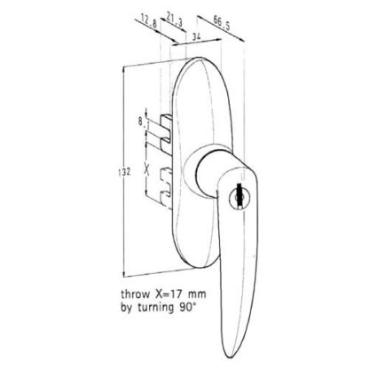 Sobinco Locking Fork Drive Window Handle - Image 4