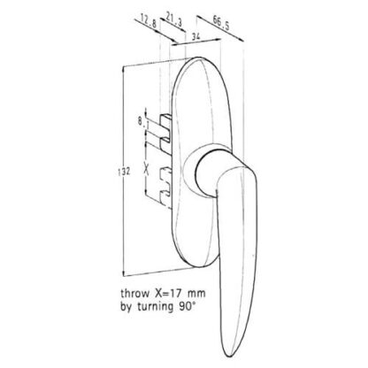 Sobinco Non-Locking Fork Drive Window Handle - Image 4