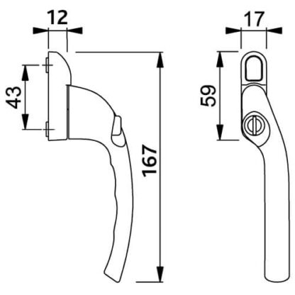 Hoppe Tokyo Offset Locking Espag UPVC UPVC Window Handles - Image 7