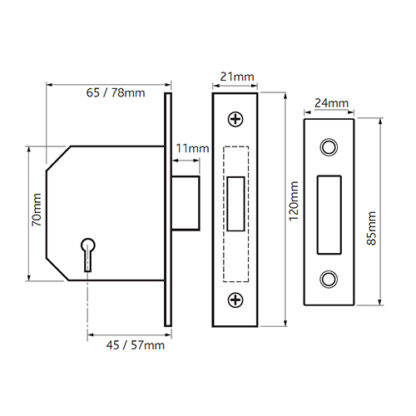 TSS 3 Lever Mortice Deadlock - Image 2