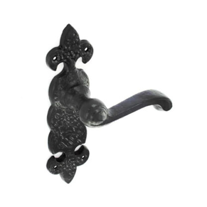 TSS Antique Black Scroll Lever On Plate Furniture - Image 2
