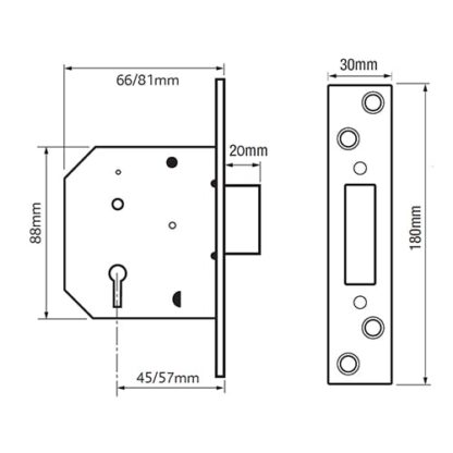 TSS British Standard 5 Lever Mortice Deadlock - Image 2