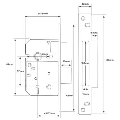 TSS British Standard 5 Lever Mortice Sashlock - Image 2