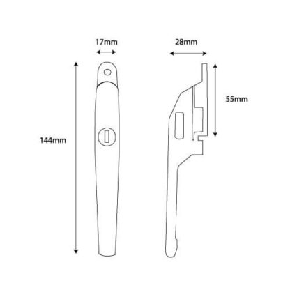 TSS Locking Window Handle for Wooden Casement Windows - Image 3