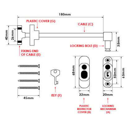 TSS British Standard Cable Window Restrictors - Image 2