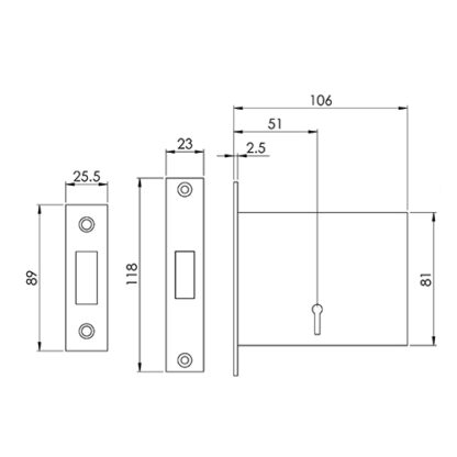 TSS Fire Brigade FB1/FB2 Mortice Deadlock - Image 2