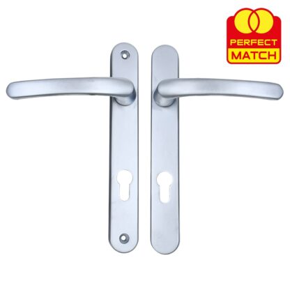 TSS Lever Lever UPVC Multipoint Door Handles - 92mm PZ - Sprung - 203mm Screw Centres - 232mm Backplate - Image 4