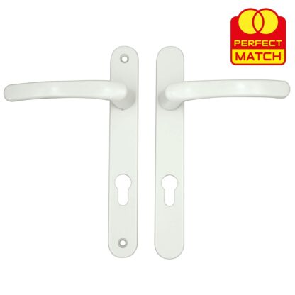 TSS Lever Lever UPVC Multipoint Door Handles - 92mm PZ - Sprung - 203mm Screw Centres - 232mm Backplate - Image 5