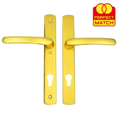 TSS Lever Lever UPVC Multipoint Door Handles - 92mm PZ Sprung - 215mm Screw Centres - 260mm Long Backplate - 3x Fixing Points - Image 10