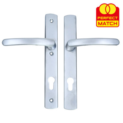 TSS Lever Lever UPVC Multipoint Door Handles - 92mm PZ Sprung - 215mm Screw Centres - 260mm Long Backplate - 3x Fixing Points - Image 4