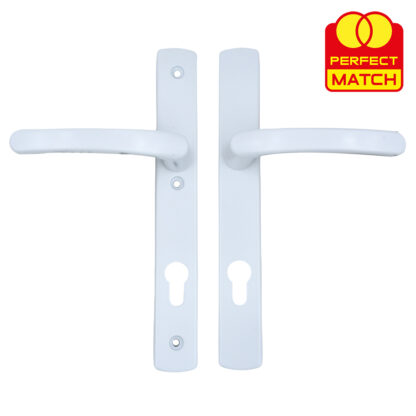 TSS Lever Lever UPVC Multipoint Door Handles - 92mm PZ Sprung - 215mm Screw Centres - 260mm Long Backplate - 3x Fixing Points - Image 5